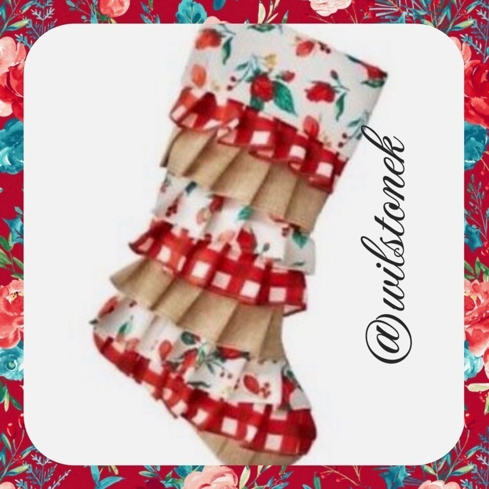 Rare- The Pioneer Woman 2020 Jolly Rosebud Christmas Stocking -20 inches